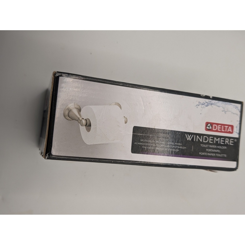 Delta Windemere Toilet Paper Holder Brushed Nickel SpotShield 79650-BN NEW
